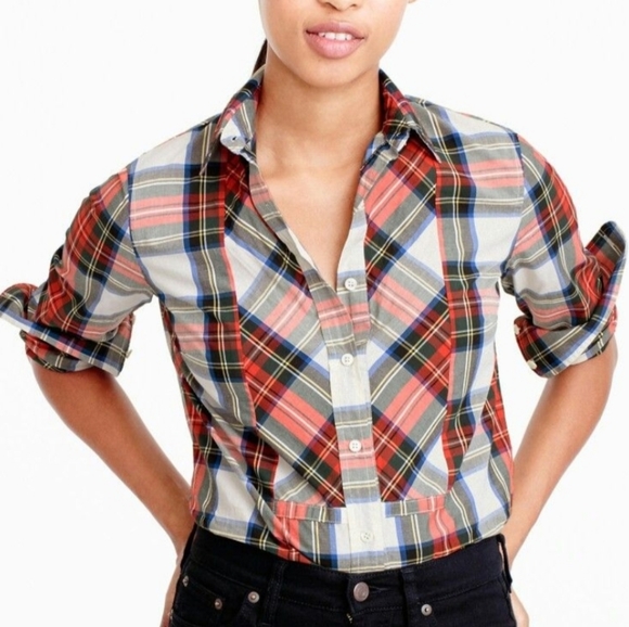 J. Crew Tops - J. Crew Stewart Plaid Blouse